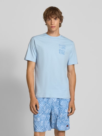 Ellesse T-shirt met motief- en labelprint, model 'TROPICOSA' Lichtblauw - 4