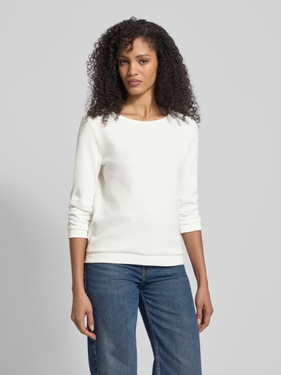 Tom Tailor Denim Bluzka z rękawem o dł. 3/4 o kroju regular fit z mieszanki bawełny Złamany biały 4