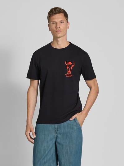 DEUS EX MACHINA T-shirt met labelprint, model 'Showdown' Zwart - 4