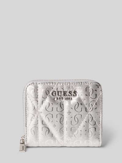 Guess Portfel z wytłoczonym logo na całej powierzchni model ‘Aldina’ Srebrny 1