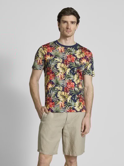 MCNEAL T-Shirt im Allover-Look mit Rundhalsausschnitt Dunkelblau 4