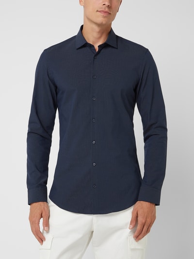 Jake*s Super slim fit zakelijk overhemd met kentkraag Marineblauw - 4