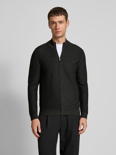 OLYMP Level Five Strickjacke mit Stehkragen Dunkelgrau 4