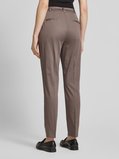 comma Slim Fit Stoffhose mit Bügelfalten Taupe 5