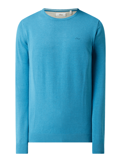 s.Oliver RED LABEL Sweter z wyhaftowanym logo  Morski 2