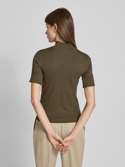 Marc Cain T-Shirt mit Stehkragen Khaki 5