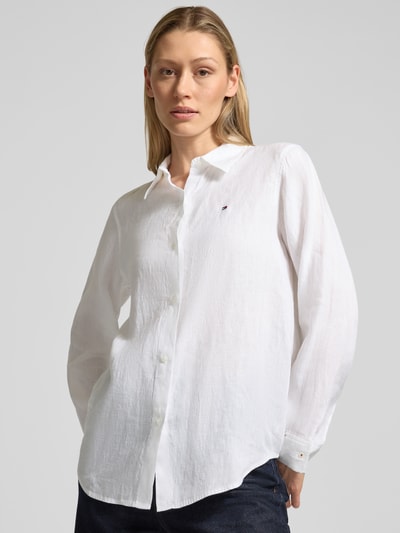 Tommy Hilfiger relaxed fit blouse met lange mouwen van puur linnen Wit - 3