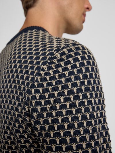 Blend Gebreide pullover met ronde hals, model 'DONG' Donkerblauw - 3