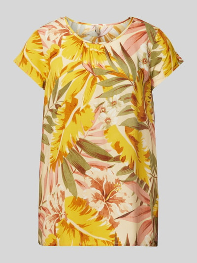 Soyaconcept T-shirt z kwiatowym wzorem model ‘Elyse’ Ciemnożółty 2