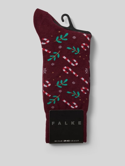 Falke Skarpety ze wzorem na całej powierzchni model ‘Gifts Blizzard’ Bordowy 3