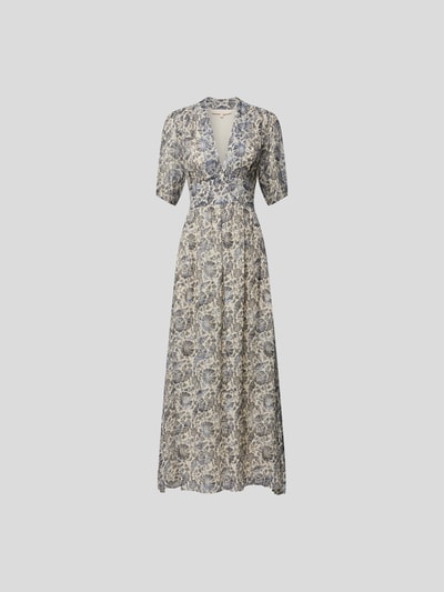 Vanessa Bruno Maxikleid mit floralem Allover-Muster Blau meliert 2