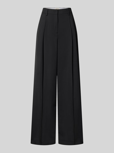 Productfoto, zwarte regular fit wijdte broek uit zuivere scheerwol model 'OVVIO' van Weekend Max Mara, Dames Weite Broek