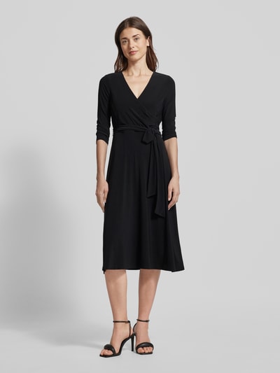 Lauren Ralph Lauren Kleid mit V-Ausschnitt Modell 'CARLYNA' Black 4