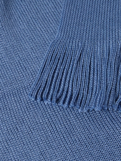 Christian Berg Men Sjaal van wolmix met franjes Metallic blauw - 2