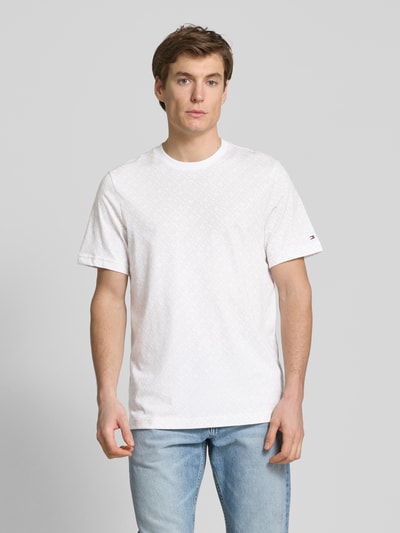 Tommy Hilfiger T-Shirt mit Label-Stitching Ecru 4