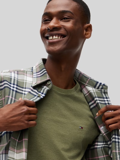 Tommy Jeans t-shirt w kroju slim fit z mieszanki bawełny Khaki 5