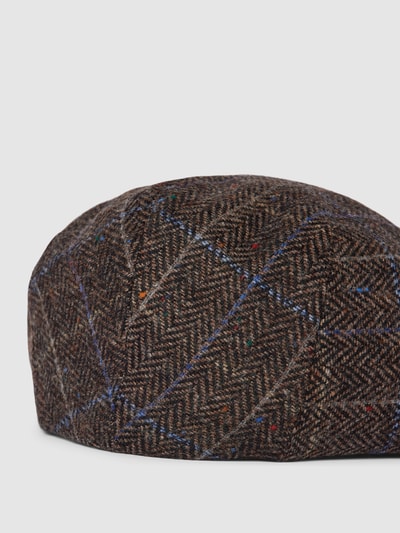 Müller Headwear Platte pet met visgraatmotief, model 'Gatsby' Middenbruin - 2