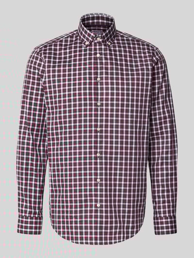 Jake*s Regular Fit Businesshemd aus Baumwolle Dunkelrot 2