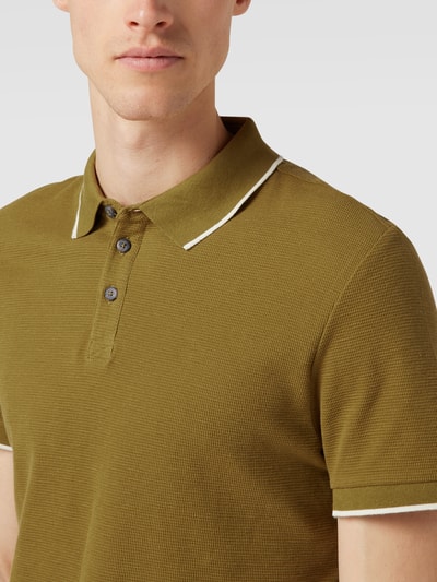 Tom Tailor Poloshirt mit Kontraststreifen Oliv 3