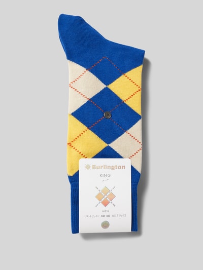 Burlington Socken mit grafischem Muster Modell 'KING' Jeansblau 3