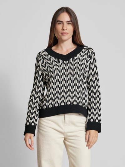 Christian Berg Woman Gebreide pullover met V-hals Zwart - 4