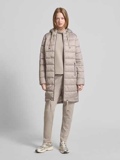 monari Steppmantel mit Kapuze Taupe 1