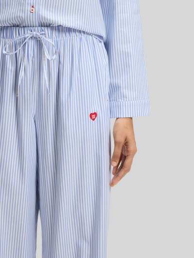 HUGO Loose Fit Pyjama-Hose aus Baumwoll-Viskose-Mix Modell 'DREEM' Hellblau 3