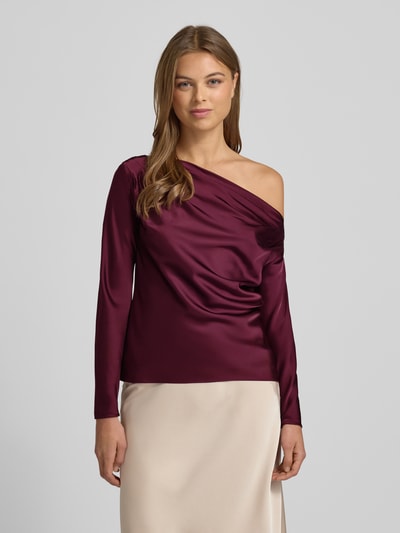 Lauren Ralph Lauren Regular Fit Bluse im One-Shoulder-Look Modell 'HASBRIN' Dunkelrot 4