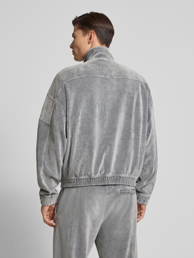 HUGO Oversized Sweatjacke aus Baumwoll-Mix Modell 'DELSO' Mittelgrau 5