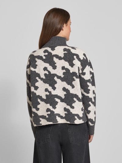 Vero Moda Regular Fit Rollkragenpullover mit Allover-Muster Modell 'HURLEY' Mittelgrau 5
