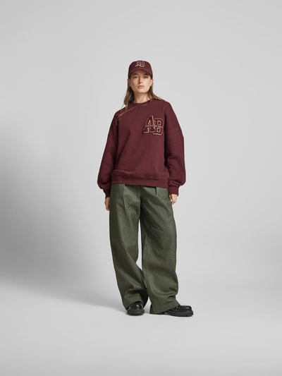 Anine Bing Oversized Sweatshirt aus reiner Baumwoll Bordeaux 1