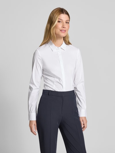 Christian Berg Woman Selection Slim fit overhemdblouse met blinde knoopsluiting Wit - 4