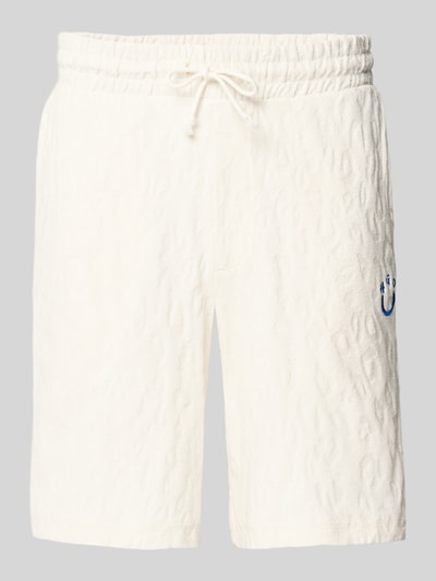 Produktfoto, Regular Fit Shorts aus Frottee von HUGO in Frottee-Optik, Logo-Stitching, Tunnelzug, seitliche Eingrifftaschen vorne, aufgesetzte Tasche hinten.