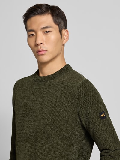 camel active Slim Fit Pullover in Strick-Optik Modell 'Chinile' Oliv 3