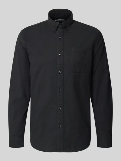 SELECTED HOMME Regular fit vrijetijdsoverhemd van katoenmix, model 'REGRICK' Zwart - 2