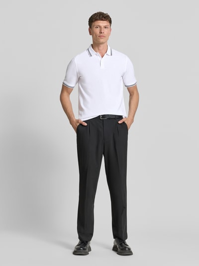 bugatti Regular Fit Poloshirt mit Logo-Stitching Weiss 1