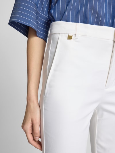 Lauren Ralph Lauren Spodnie materiałowe o kroju slim fit z detalem z logo model ‘LAKYTHIA’ Biały 3