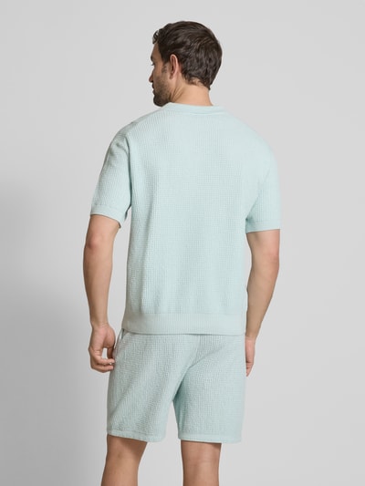 BOSS Orange Poloshirt mit gerippten Abschlüssen Hellblau 5