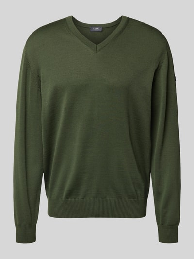 MAERZ Muenchen Gebreide pullover van merinowol Olijfgroen - 2