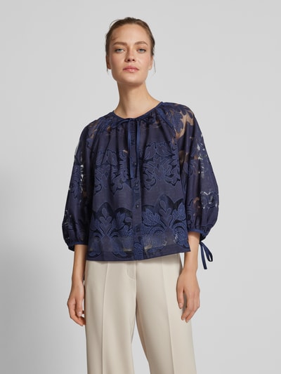 Ted Baker Bluse mit Schnürung Modell 'BACINA' Dunkelblau 4