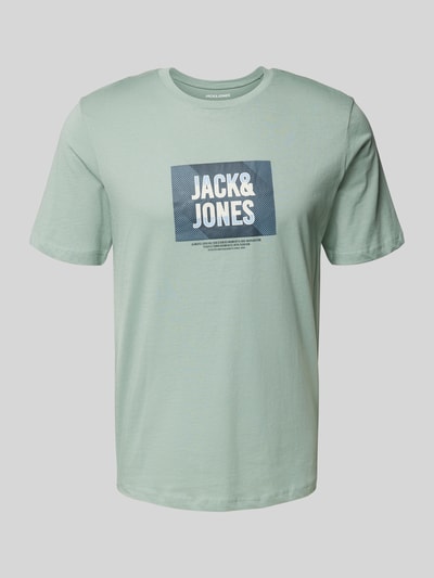 Jack & Jones T-shirt z nadrukiem z logo model ‘HUDSON’ Miętowy 1