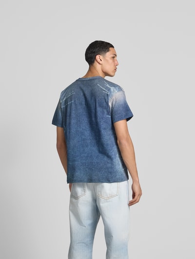 Diesel T-Shirt mit geripptem Rundhalsausschnitt Blau 5