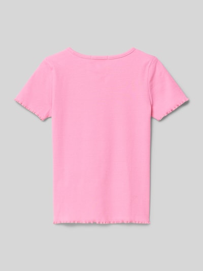 Tom Tailor T-shirt met labelstitching Felroze - 3