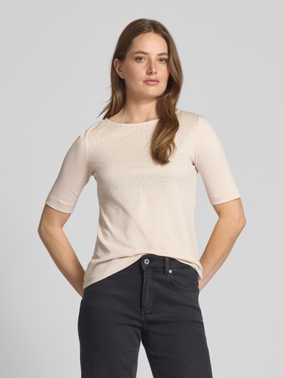 Christian Berg Woman T-shirt met siersteentjes en ronde hals Ecru - 4