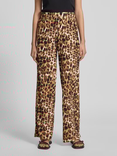 Christian Berg Woman Wide leg stoffen broek met bandplooien Zwart - 4