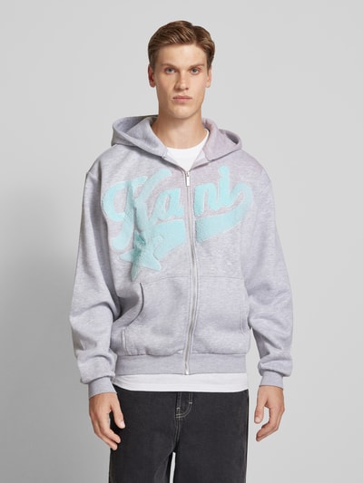 KARL KANI Sweatjacke mit Label-Statement Modell 'Kani Star' Hellgrau Melange 4