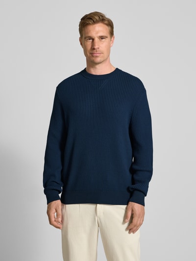 BOSS Orange Regular Fit Strickpullover aus Baumwoll-Mix Modell 'APOKKO' Marine 4