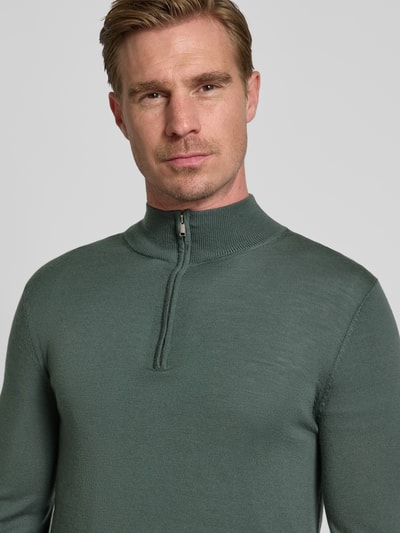 SELECTED HOMME Regular fit schipperstrui van zuivere merinowol, model 'TRAY' Olijfgroen - 3