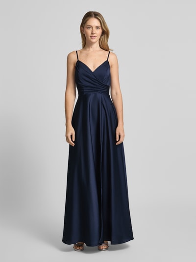 Laona Abendkleid aus Satin mit Spaghettiträgern Dunkelblau 4