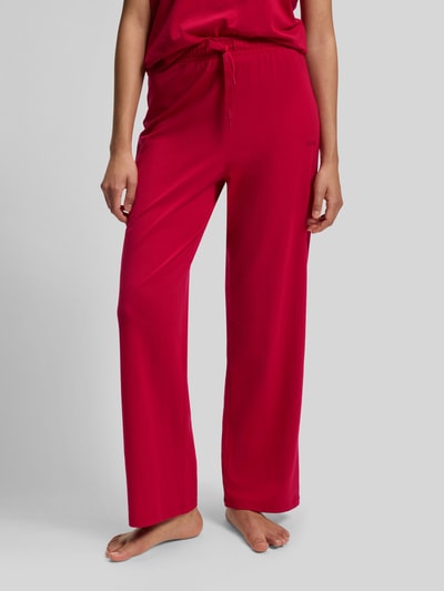 BOSS Loose Fit Pyjama-Hose aus Baumwoll-Mix Bordeaux 4